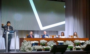 El Presidente Evo Morales, junto al Vicepresidente, Álvaro García Linera, presentaron en esta ciudad la denominada 