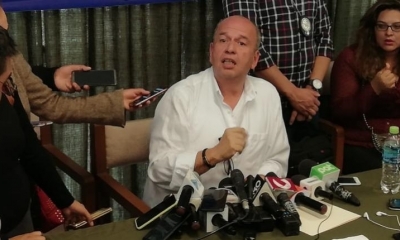 Ministro Arturo Murillo en conferencia de prensa. 
