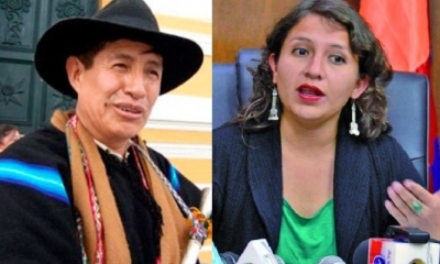 Rafael Quispe  y la ministra Ariana Campero/Foto. Kandire.bo