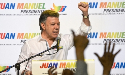 Expresidente de Colombia, Juan Manuel Santos, en Bogotá, Colombia, el 12 de marzo de 2014