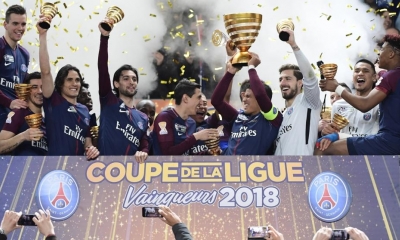 El PSG celebra su título de campeón de la Copa de la Liga (EFE)