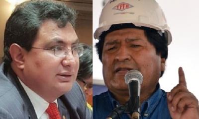 Amilcar Barral y Evo Morales/Foto. Kandire 