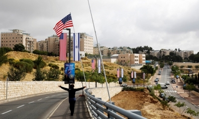 Una calle cerca de la ubicación de la nueva embajada de EE. UU. En Jerusalén, 13 de mayo de 2018.
