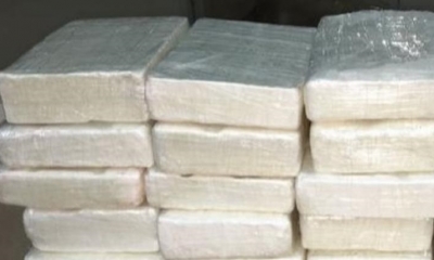 Cocaína secuestrada por la Felcn.