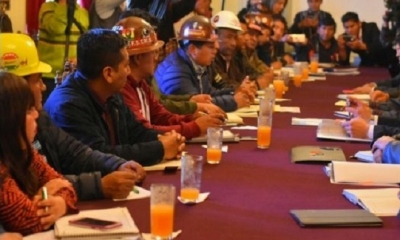 Central Obrera Boliviana en reunión con el Gobierno. Foto: El Deber