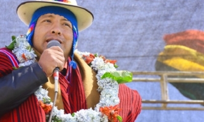 El gobernador de La Paz, Santos Quispe