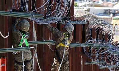 Soldados estadounidenses en el puerto de entrada DeConcini en Arizona
