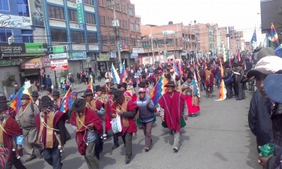 Foto / Archivo : Manifestaciones en El Alto Boliva en contra de la Presidenta interina Jeanine Áñez