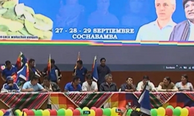 Evo Morales en el congreso de Cochabamba/Foto. BTV