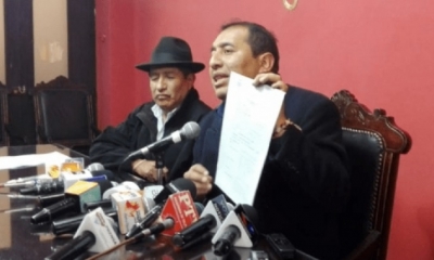 Los diputados Rafael Quispe y Wilson Santamaria.