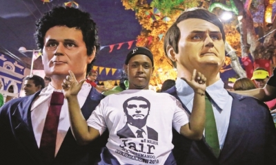 Bolsonaro fue caricaturizado en los diferentes desfiles de Carnaval de este año en Brasil. Foto:AFP