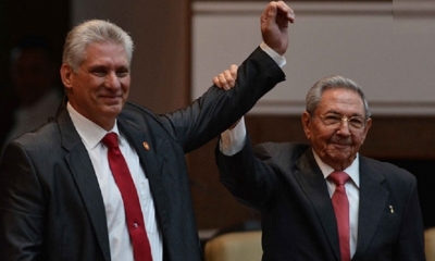 Miguel Díaz-Canel y Raúl Castro/Foto. RRSS
