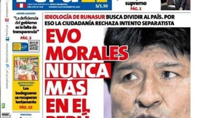 Rechazo a Evo Morales en perú