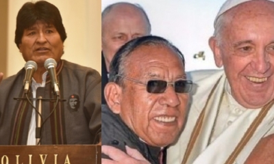 Evo Morales, El Cardenal y el Papa/Foto. Kandire