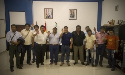 Dirigentes indígenas coordinando encuentro Regional