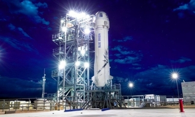 El cohete New Shepard perteneciente a la empresa Blue Origin. Foto: Blue Origin