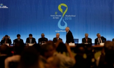 Una vista general del acto de apertura del octavo Foro Mundial del Agua en Brasilia, el cual se extenderá hasta el próximo viernes 23 de marzo