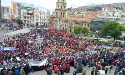 La concentración del pacto de unidad,este lunes en el centro paceño
