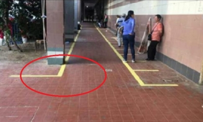 Así, estaba marcado los pasillo del mercado Los Pozos/Foto. RRSS