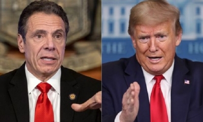 Andrew Como, gobernador de Nueva York, y Donald Trump, presidente de los Estados Unidos.