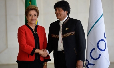Foto / Archivo : La presidenta Dilma Rousseff saluda el presidente de Bolívia Evo Morales 