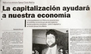 El entonces ministro de Planeamiento Samuel Doria Medina defendió la privatización. Foto: Archivo