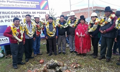 utoridades del MMAyA inauguran obras de construcción de línea de pozos de agua en El Alto