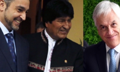 Mario Abdo, Evo Morales y Sebastián Piñera/Foto. Kandire