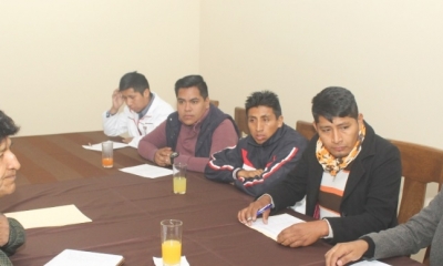 Así se reunió el presidente con los universitarios/Foto. ABI